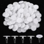 100-Pack Clear Adhesive Removable Ceiling Hooks